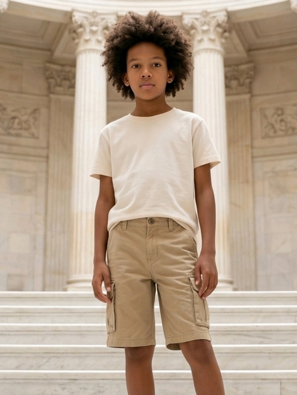 NWT Quiksilver Tan Cargo Boys Shorts with Utility Pockets ~size 12